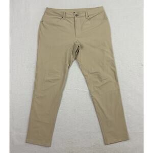 Lululemon Mens ABC Pants Size 34 Tan Utilitech Slim Fit Stretch Casual